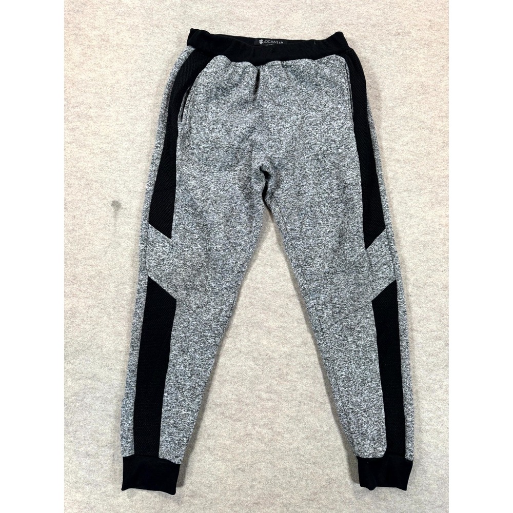 Rocawear Marled Jogger Pants Mens S Gray Logo Side Panels Tapered Leg Training